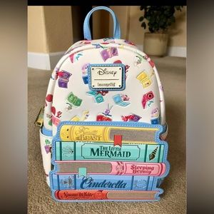 NEW, Disney Classic Princess Books Loungefly Mini Backpack!
